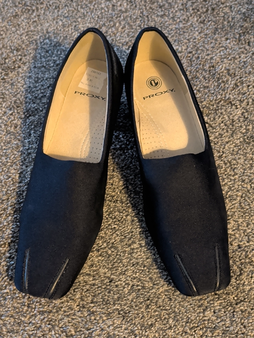 Proxy Black Women’s Slip-On Square-Toe Heels